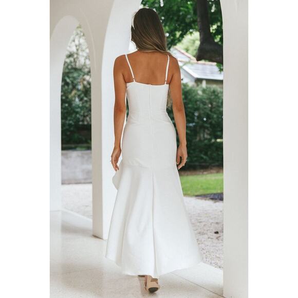 NEW! Selfie Leslie Emoji Asymmetrical Hemline Dress White bridal Wedding Small - Picture 2 of 12